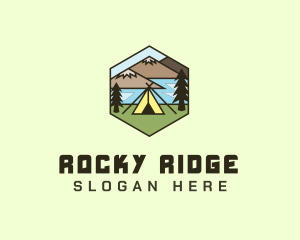 Rocky - Mountain Adventure Tent logo design