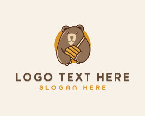 Sweet - Cute Bear Honey logo design