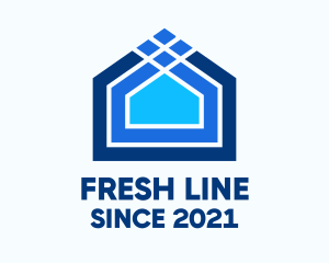 Blue House Lines logo design