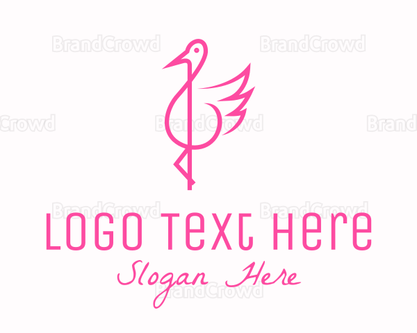 Pink Flamingo G Clef Logo