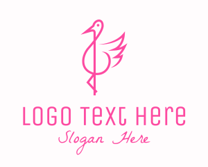 Audio - Pink Flamingo G Clef logo design