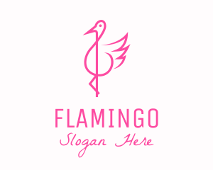 Pink Flamingo G Clef logo design
