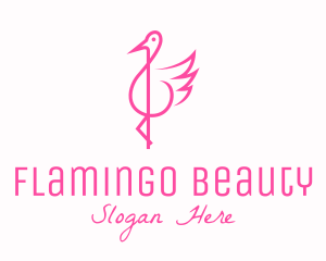 Pink Flamingo G Clef logo design