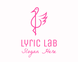 Pink Flamingo G Clef logo design