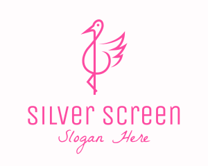 Music Show - Pink Flamingo G Clef logo design