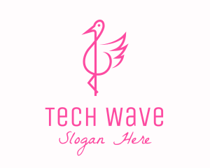 Pink Flamingo G Clef logo design