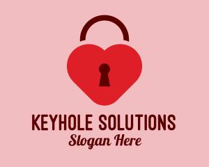 Keyhole - Love Lock Keyhole logo design