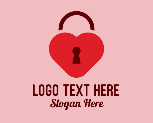 Lovely - Love Lock Keyhole logo design