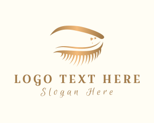 Beauty Vlogger - Golden Eyelash Cosmetics logo design