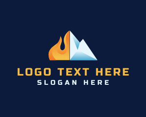 Heating - Flame Ice Thermal logo design