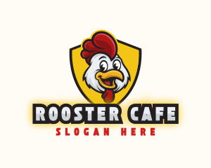 Chicken Rooster Shield logo design