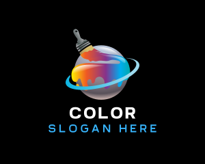Globe - Paint Brush Planet logo design