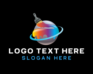 Globe - Paint Brush Planet logo design
