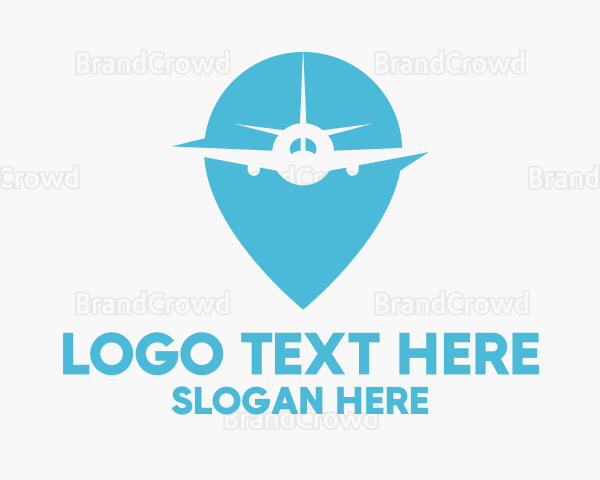 Airplane Location Pin Logo