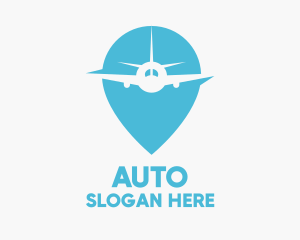 Airlines - Airplane Location Pin logo design