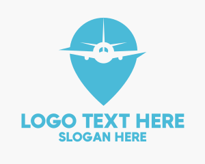 Pin - Airplane Location Pin logo design