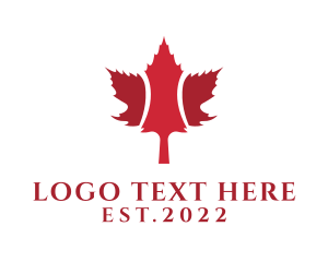 Red Triangle - Red Maple Leaf logo design