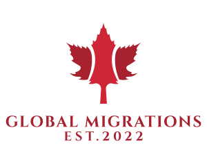 Immigration - Red Maple Leaf logo design