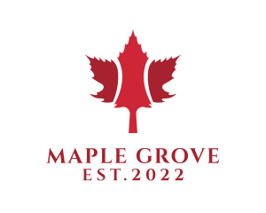 Red Maple Leaf  logo design