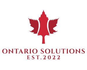 Ontario - Red Maple Leaf logo design