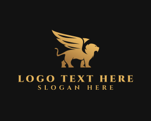 Lawyer - Golden Lion Griffin logo design