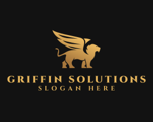 Griffin - Golden Lion Griffin logo design