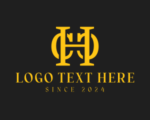 Mansion - Golden Realtor Lettermark logo design