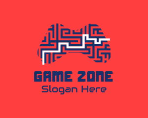 Joystick Controller Maze logo design