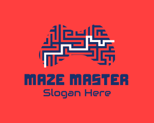 Joystick Controller Maze logo design