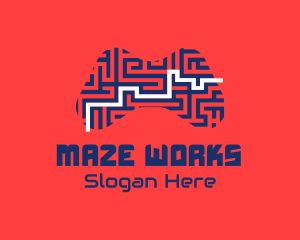 Joystick Controller Maze logo design