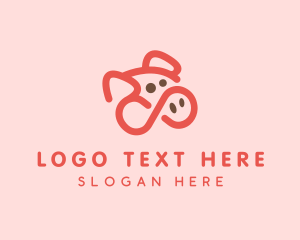 Meat - Pig Pork Animal logo design
