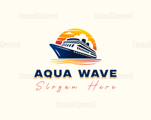 Sunset Cruise Ship Logo