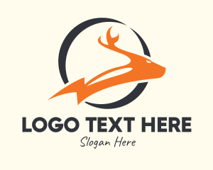 Forest Animal - Electricity Bolt Deer logo design