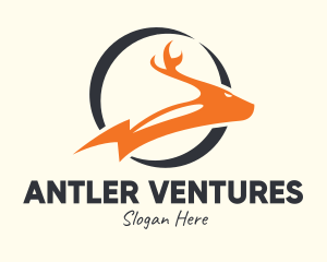 Electricity Bolt Deer logo design