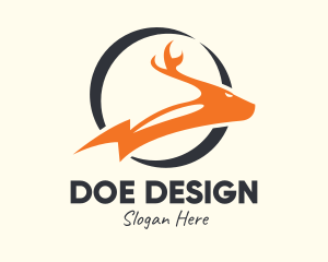 Doe - Electricity Bolt Deer logo design