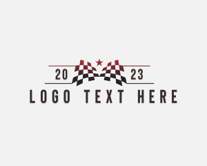 Emblem - Automotive Racing Flag logo design