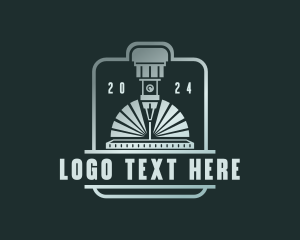 Mechanical - Laser Machinery Lathe logo design