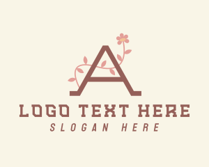 Etsy - Flower Letter A logo design