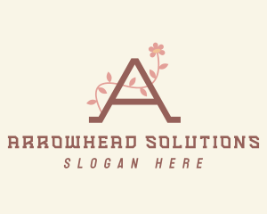 Flower Letter A logo design