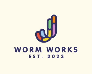 Worm - Colorful Lolly Double J logo design