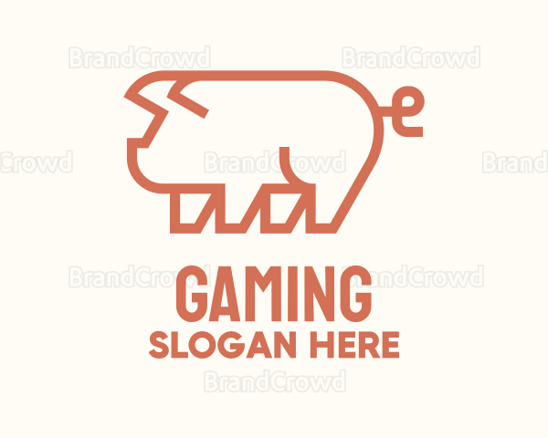 Cute Pig Monoline Logo