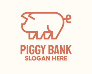 Cute Pig Monoline logo design