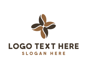 Cafe - Coffee Bean Flower logo design