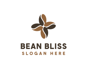 Coffee Bean Flower logo design