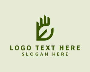 Organic Products - Hand Leaf Garden Agriculture logo design