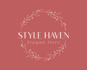 Stylist - Leaf Wreath Decor logo design