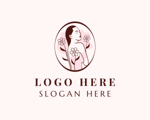 Labia - Sexy Flower Woman logo design