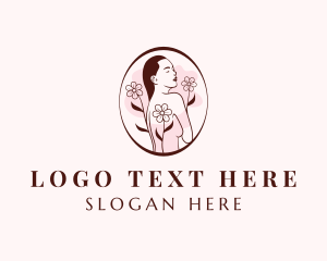 Naughty - Sexy Flower Woman logo design