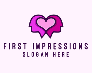 Dating Couple Heart logo design