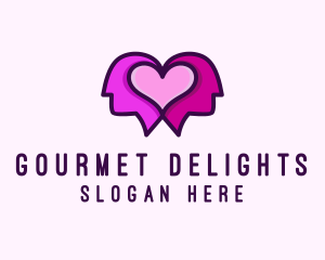 Dating Couple Heart logo design